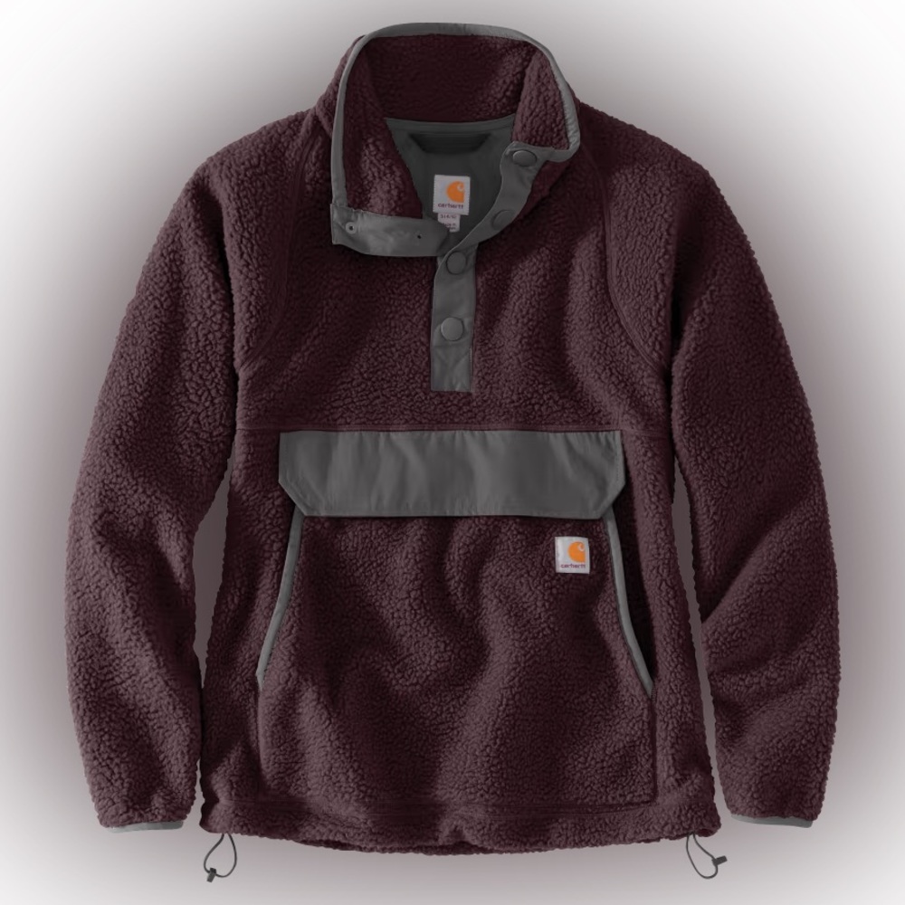 Carhartt Women's Relaxed Fit Fleece Pullover- BlackBerry Heather - Picture 1 of 4